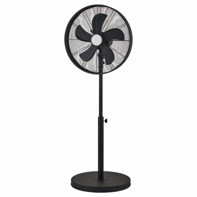 16 Inch Metal Drum Pedestal Fan Matt Black 